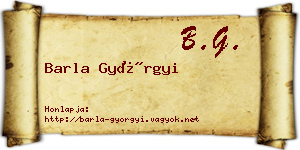 Barla Györgyi névjegykártya